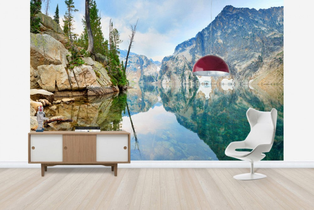 輸入壁紙 カスタム壁紙 PHOTOWALL / Mountain Lake with Mirror Reflection (e24033)