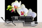 輸入壁紙 カスタム壁紙 PHOTOWALL / White Orchids on Black Background (e24047)