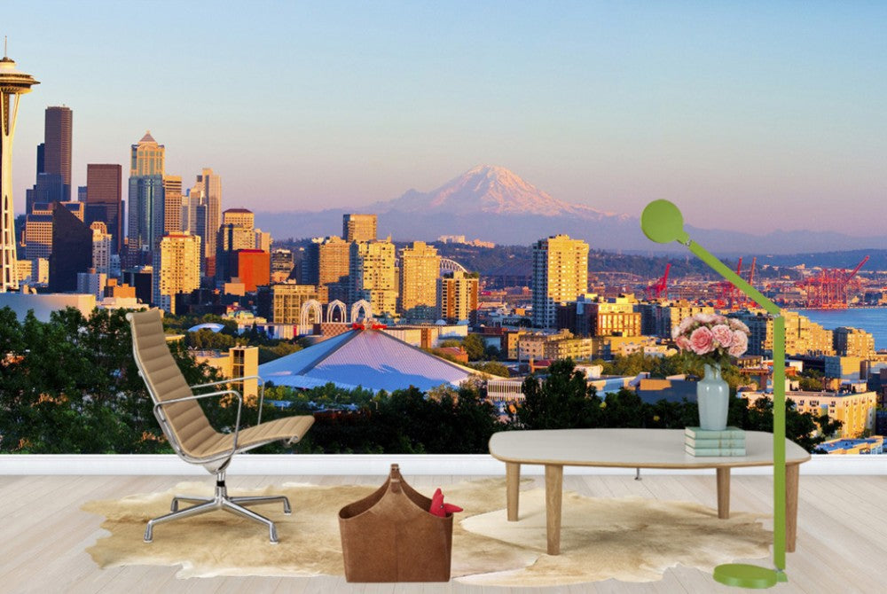 輸入壁紙 カスタム壁紙 PHOTOWALL / Seattle and Mount Rainier (e24525)