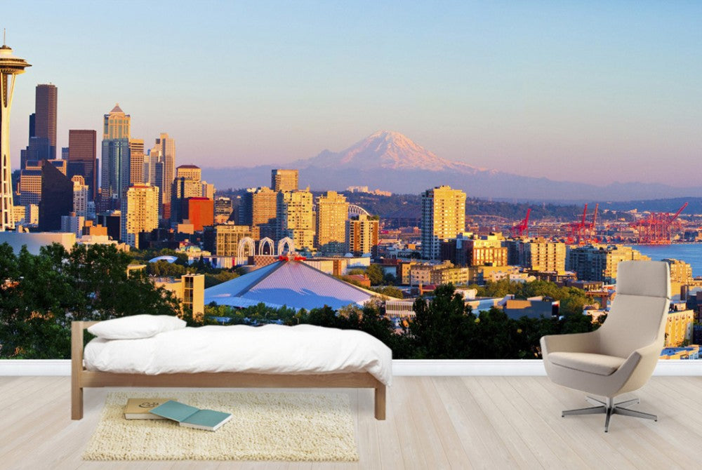 輸入壁紙 カスタム壁紙 PHOTOWALL / Seattle and Mount Rainier (e24525)