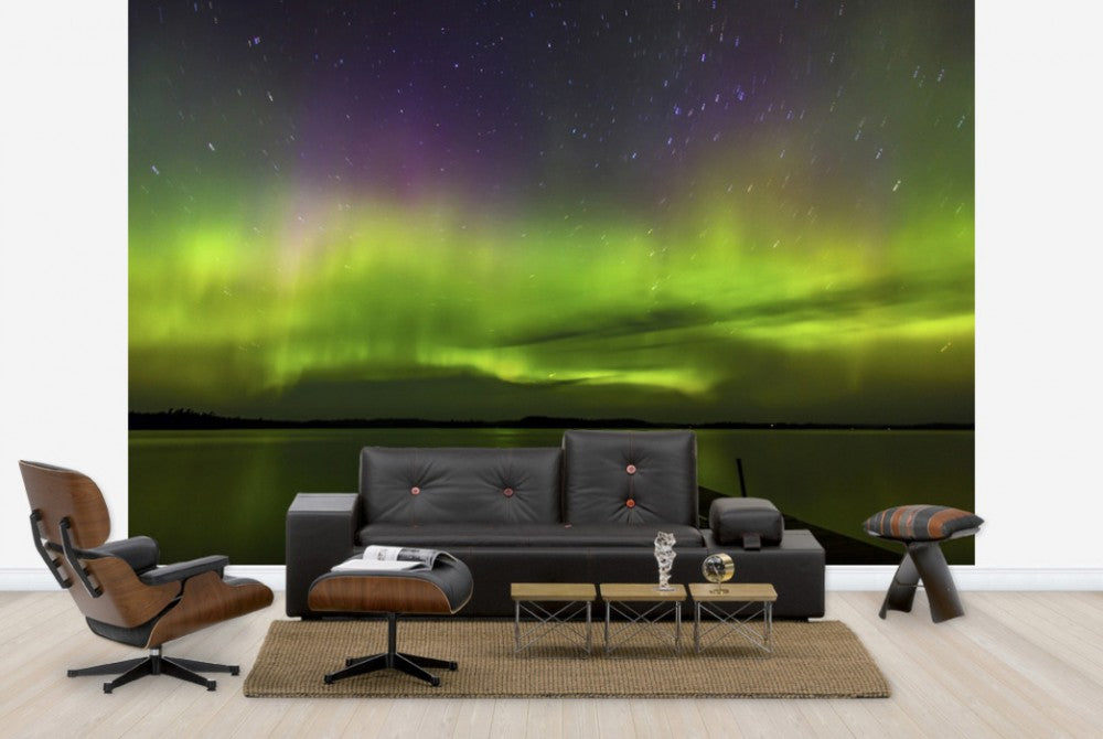 輸入壁紙 カスタム壁紙 PHOTOWALL / Aurora Borealis over Burntside Lake (e24579)