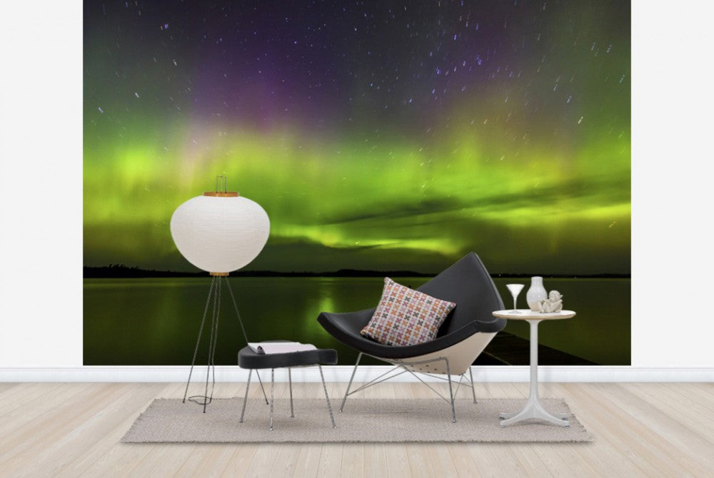 輸入壁紙 カスタム壁紙 PHOTOWALL / Aurora Borealis over Burntside Lake (e24579)