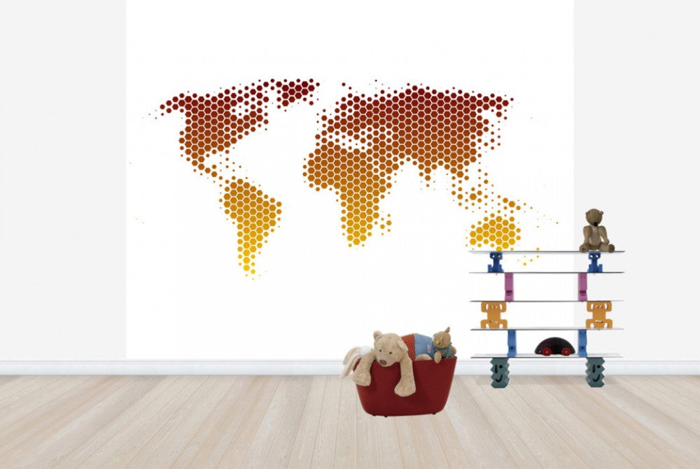 輸入壁紙 カスタム壁紙 PHOTOWALL / World Map Metal Sheet (e25057)