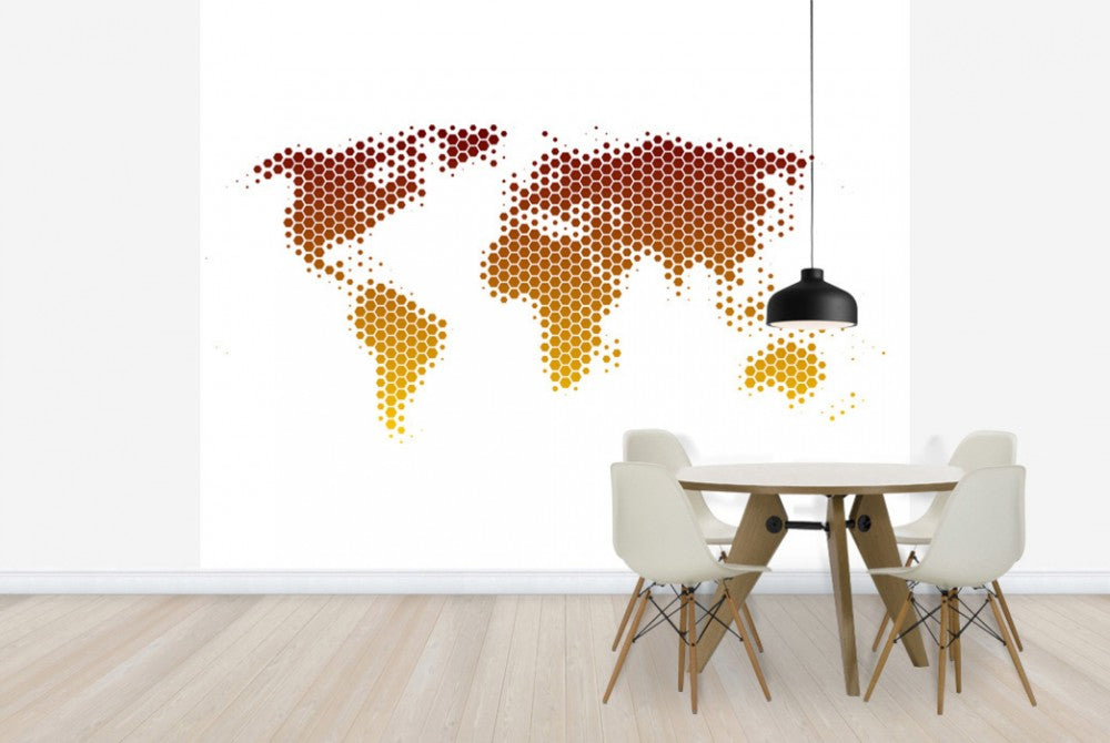 輸入壁紙 カスタム壁紙 PHOTOWALL / World Map Metal Sheet (e25057)