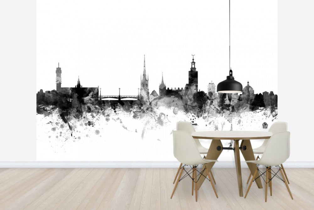 輸入壁紙 カスタム壁紙 PHOTOWALL / Stockholm Skyline Black (e25233)