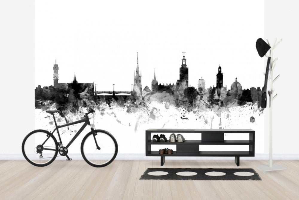 輸入壁紙 カスタム壁紙 PHOTOWALL / Stockholm Skyline Black (e25233)