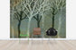 輸入壁紙 カスタム壁紙 PHOTOWALL / Tree Silhouettes Green (e25610)