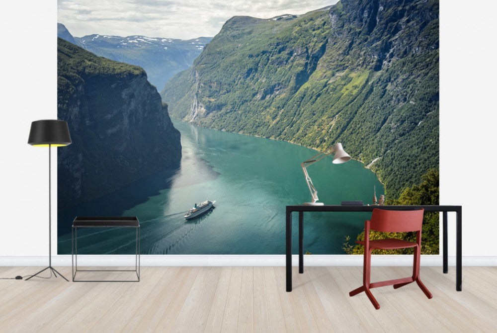 輸入壁紙 カスタム壁紙 PHOTOWALL / Green Water of Geirangerfjord, Norway (e29913)