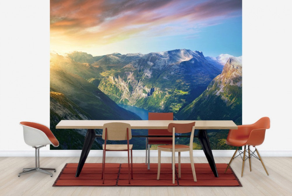 輸入壁紙 カスタム壁紙 PHOTOWALL / Sunrise over Geirangerfjord, Norway (e29917)