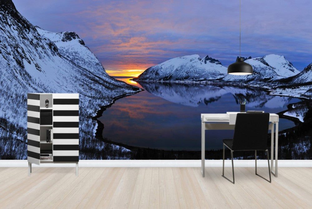 輸入壁紙 カスタム壁紙 PHOTOWALL / Golden Sunset over Troms, Norway (e29931)