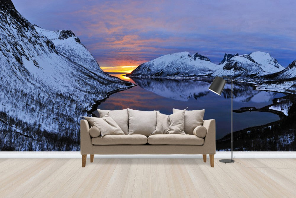 輸入壁紙 カスタム壁紙 PHOTOWALL / Golden Sunset over Troms, Norway (e29931)