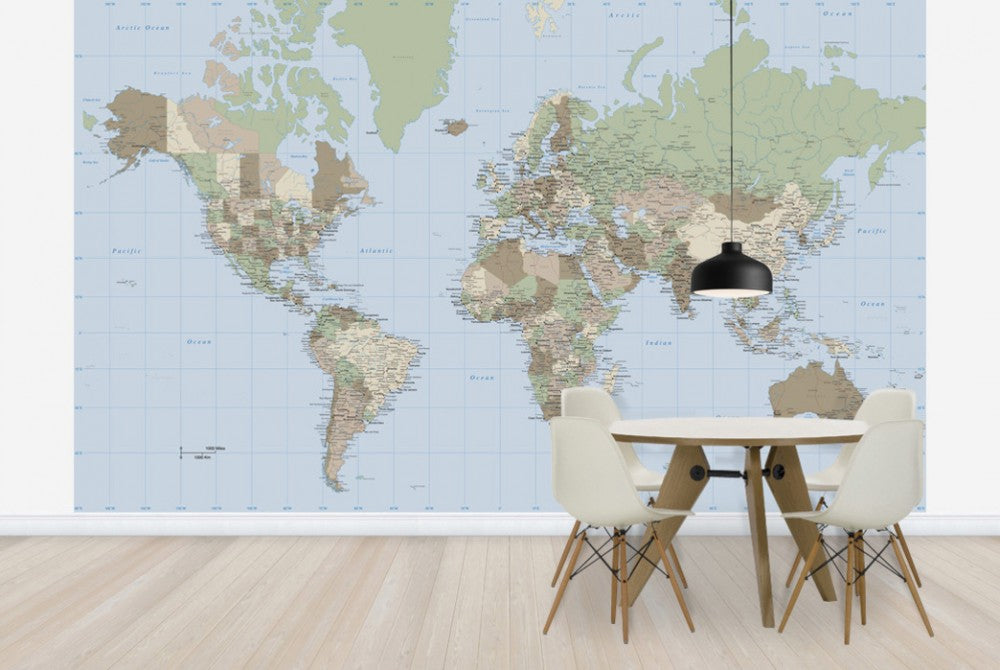 輸入壁紙 カスタム壁紙 PHOTOWALL / World Map Vintage (e25811)