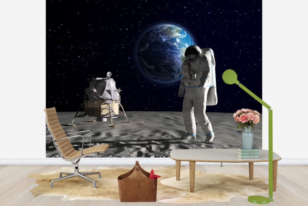 輸入壁紙 カスタム壁紙 PHOTOWALL / Astronaut on the Moon 2 (e25839)