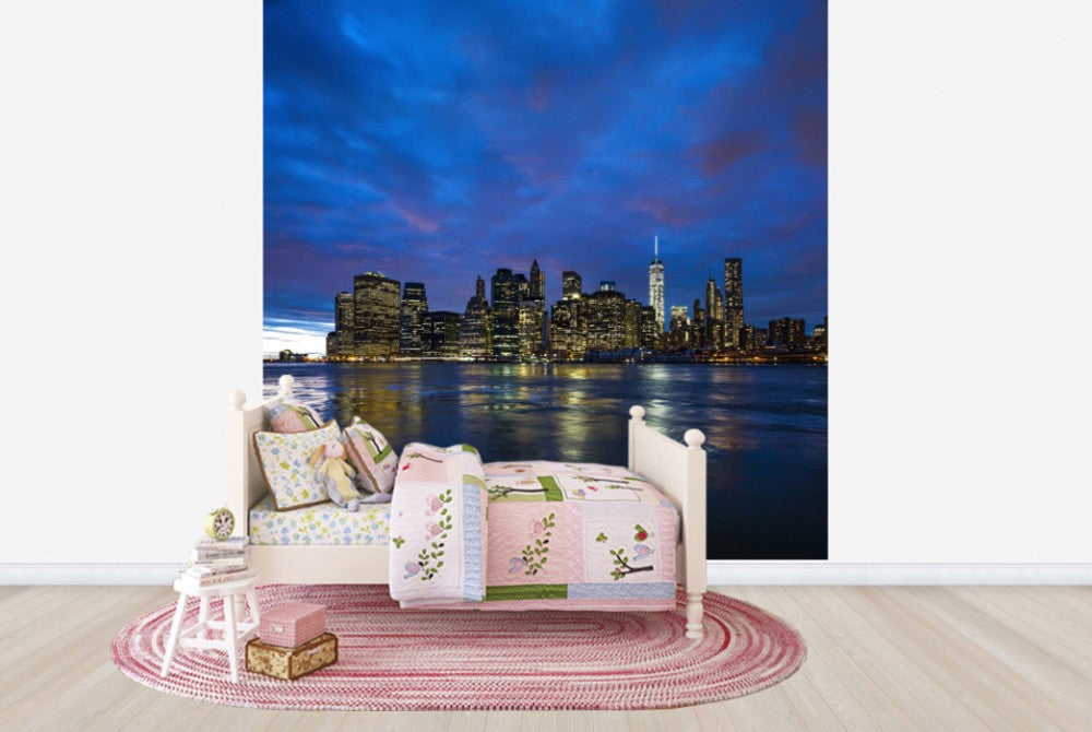 輸入壁紙 カスタム壁紙 PHOTOWALL / Manhattan Skyline - Blue and Pink Sky (e30046)