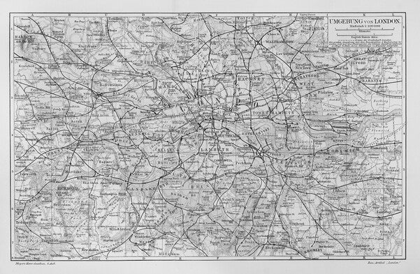 輸入壁紙 カスタム壁紙 PHOTOWALL / London Map Gray (e30166)