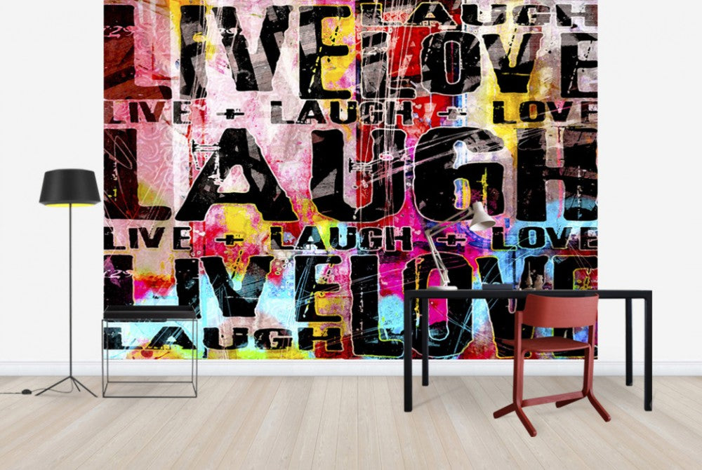 輸入壁紙 カスタム壁紙 PHOTOWALL / Live Laugh Love (e30177)