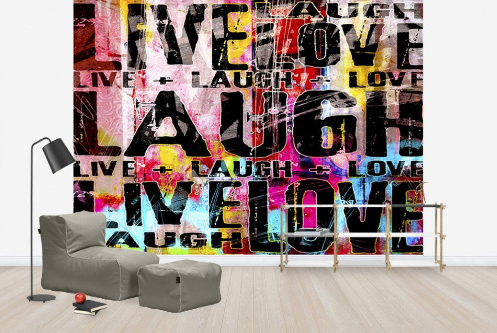 輸入壁紙 カスタム壁紙 PHOTOWALL / Live Laugh Love (e30177)