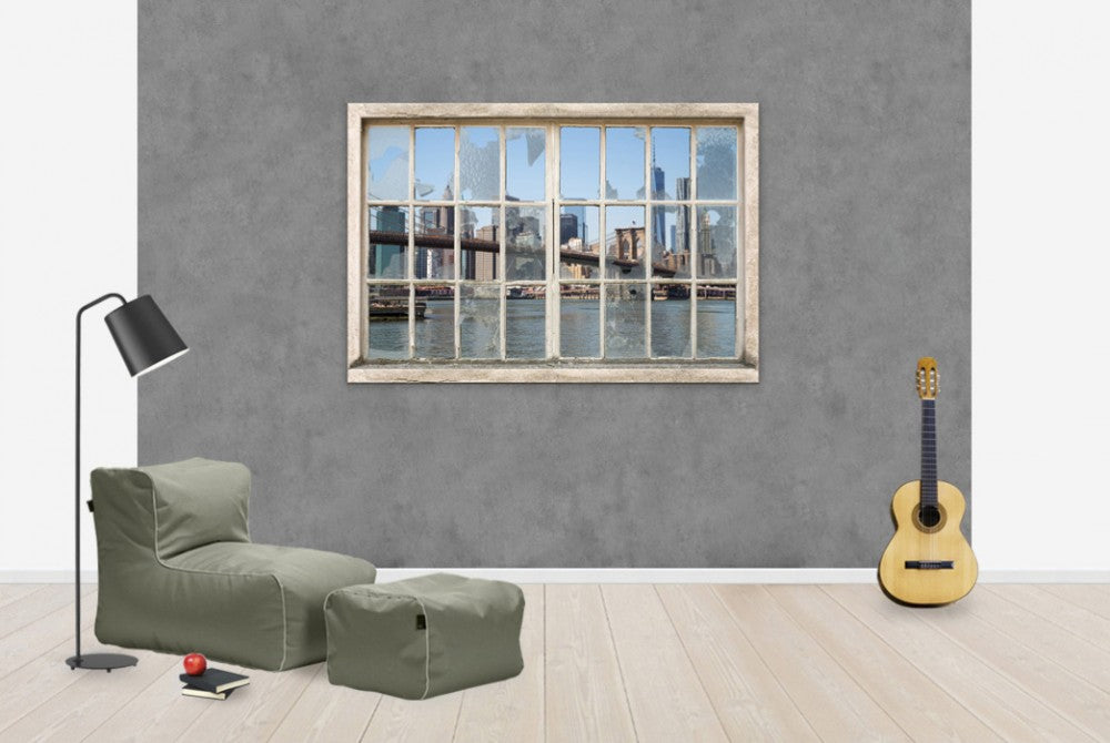 輸入壁紙 カスタム壁紙 PHOTOWALL / View from Basement Windows - Brooklyn Bridge (e30235)