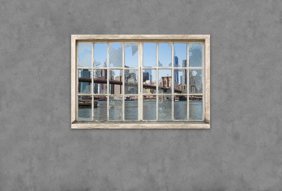 輸入壁紙 カスタム壁紙 PHOTOWALL / View from Basement Windows - Brooklyn Bridge (e30235)