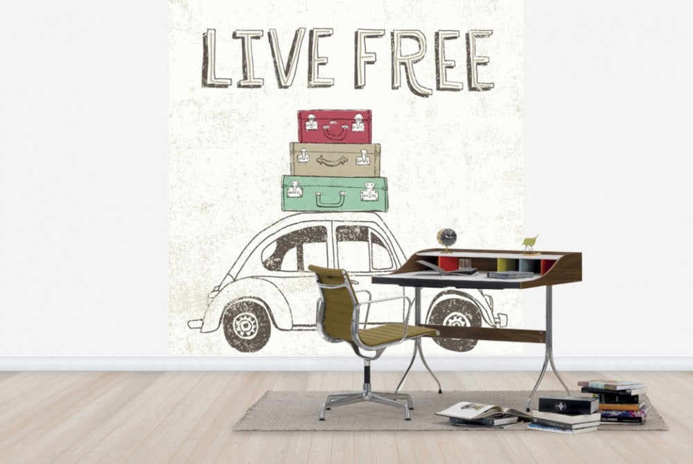 輸入壁紙 カスタム壁紙 PHOTOWALL / Road Trip - Beetle Luggage (e30343)