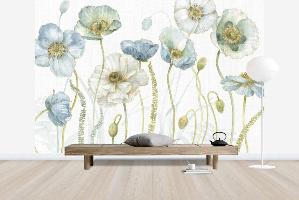 輸入壁紙 カスタム壁紙 PHOTOWALL / My Greenhouse Flowers on Linen (e30392)