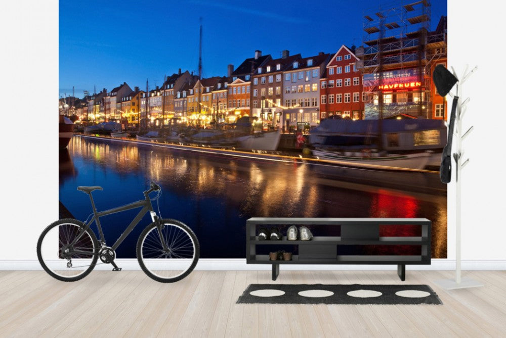 輸入壁紙 カスタム壁紙 PHOTOWALL / Night in Nyhavn, Copenhagen (e40931)