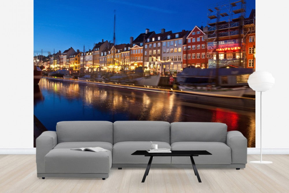 輸入壁紙 カスタム壁紙 PHOTOWALL / Night in Nyhavn, Copenhagen (e40931)