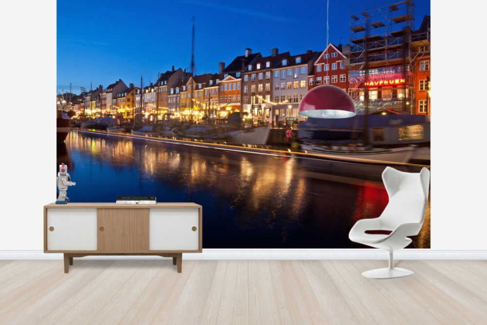 輸入壁紙 カスタム壁紙 PHOTOWALL / Night in Nyhavn, Copenhagen (e40931)