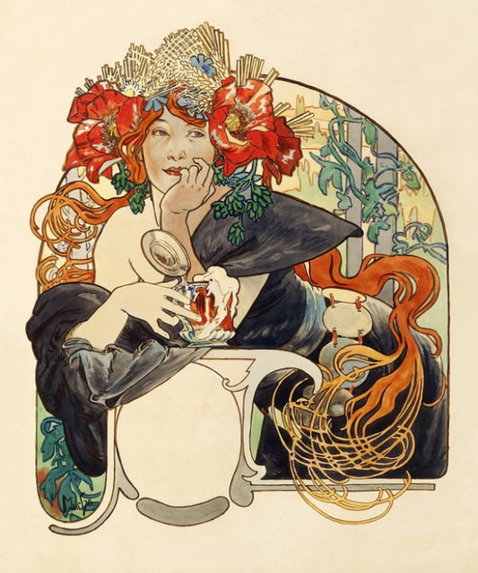 輸入壁紙 カスタム壁紙 PHOTOWALL / Alphonse Mucha - Bieres de La Meuse Gouache (e31029)