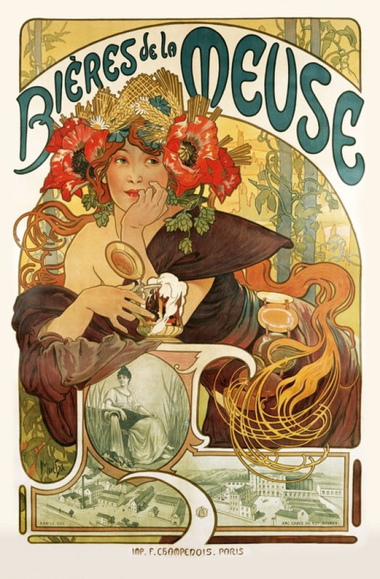 輸入壁紙 カスタム壁紙 PHOTOWALL / Alphonse Mucha - Bieres de La Meuse (e31030)