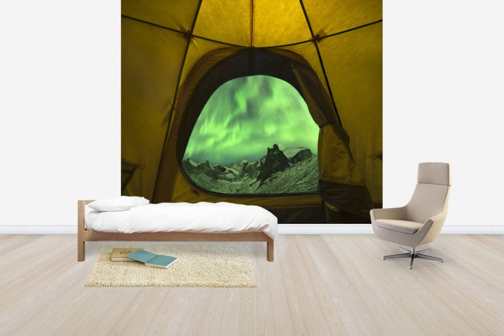 輸入壁紙 カスタム壁紙 PHOTOWALL / Aurora Borealis Seen from Tent, Alaska (e31087)