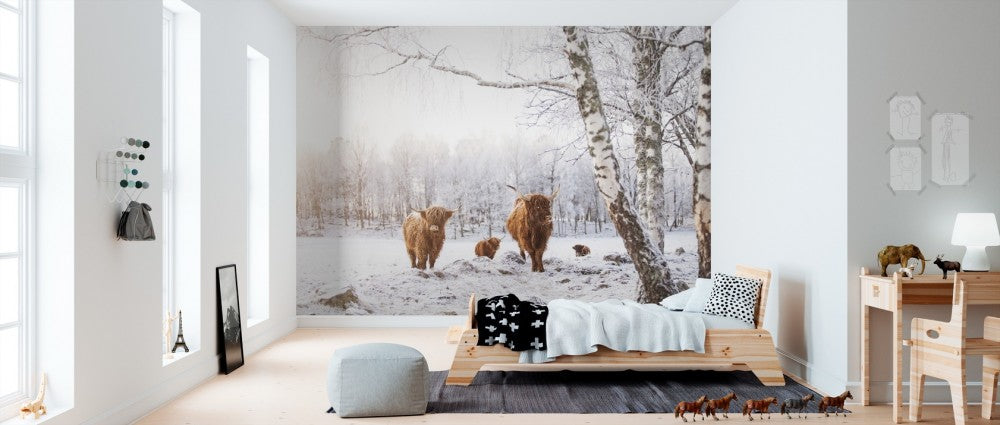 輸入壁紙 カスタム壁紙 PHOTOWALL / Cattles in Snow (e310107)