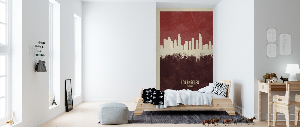 輸入壁紙 カスタム壁紙 PHOTOWALL / Los Angeles California Skyline Red (e310743)