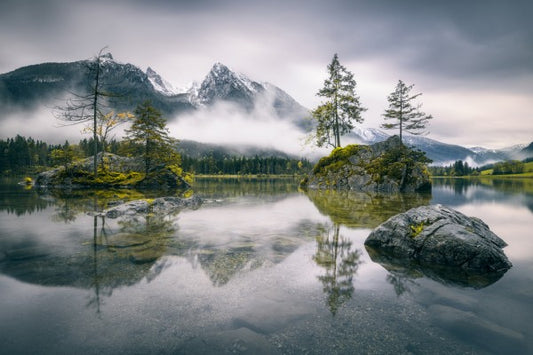 輸入壁紙 カスタム壁紙 PHOTOWALL / Rainy Morning at Hintersee (Bavaria) (e311040)