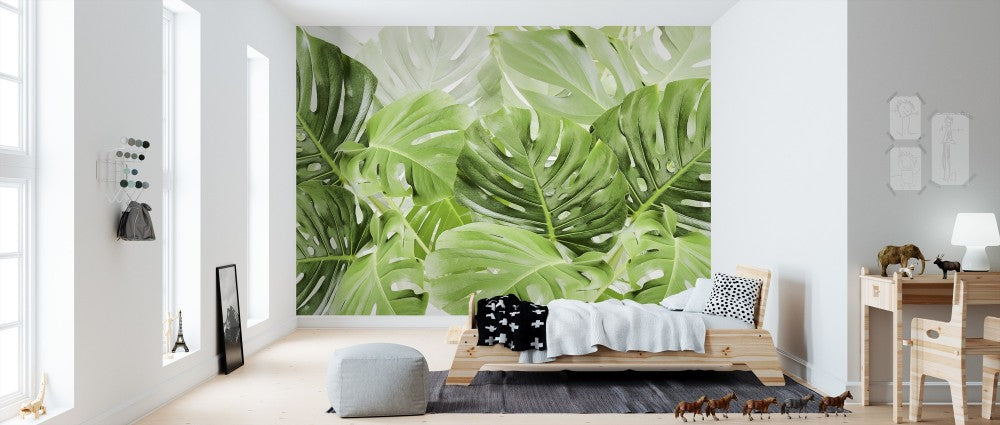 輸入壁紙 カスタム壁紙 PHOTOWALL / Green Leaves Monstera (e313223)