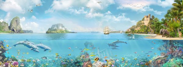 輸入壁紙 カスタム壁紙 PHOTOWALL / Amazing Seaworld (e317409)