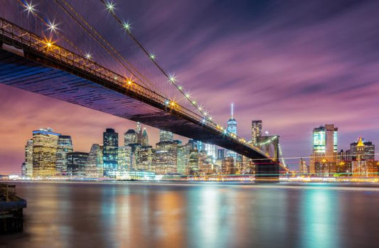 輸入壁紙 カスタム壁紙 PHOTOWALL / Brooklyn Bridge at Night (e317592)