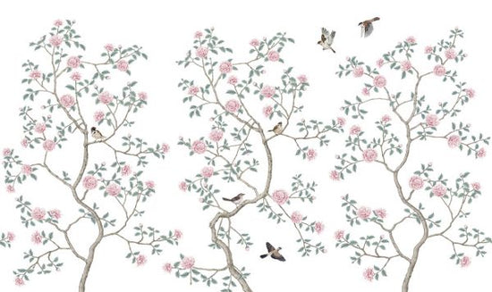 輸入壁紙 カスタム壁紙 PHOTOWALL / Floraison Chinoiserie Birds (e318736)