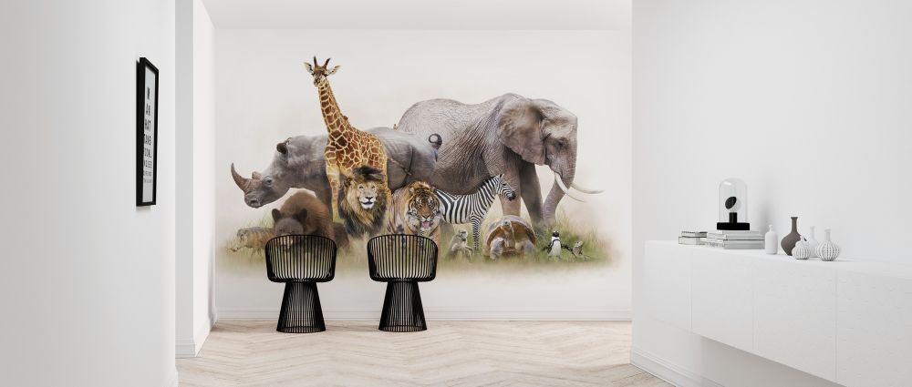 輸入壁紙 カスタム壁紙 PHOTOWALL / Group of Zoo Animals (e317887)