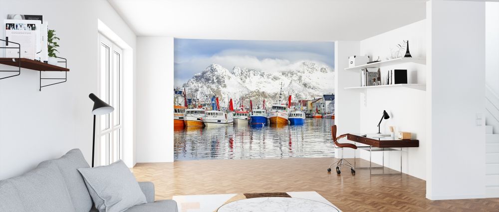 輸入壁紙 カスタム壁紙 PHOTOWALL / Fishing Boats in Henningsvaer (e318131)