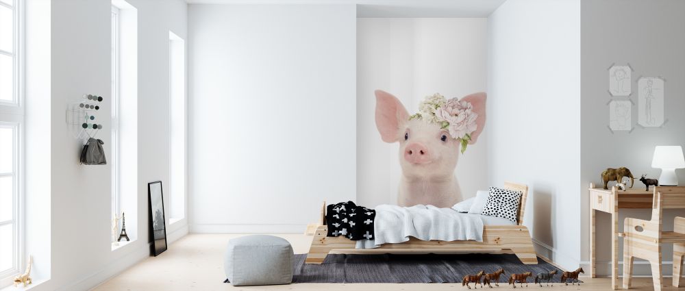 輸入壁紙 カスタム壁紙 PHOTOWALL / Floral Piglet (e322230)