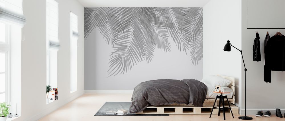 輸入壁紙 カスタム壁紙 PHOTOWALL / Hanging Palm Leaves - Gray (e321940)