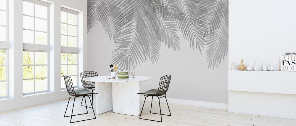 輸入壁紙 カスタム壁紙 PHOTOWALL / Hanging Palm Leaves - Gray (e321940)