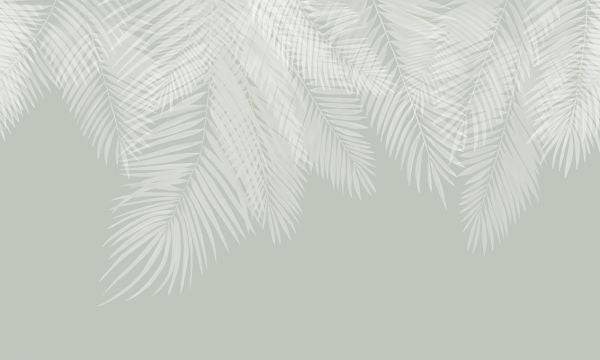 輸入壁紙 カスタム壁紙 PHOTOWALL / Hanging Palm Leaves - Green-White (e321942)