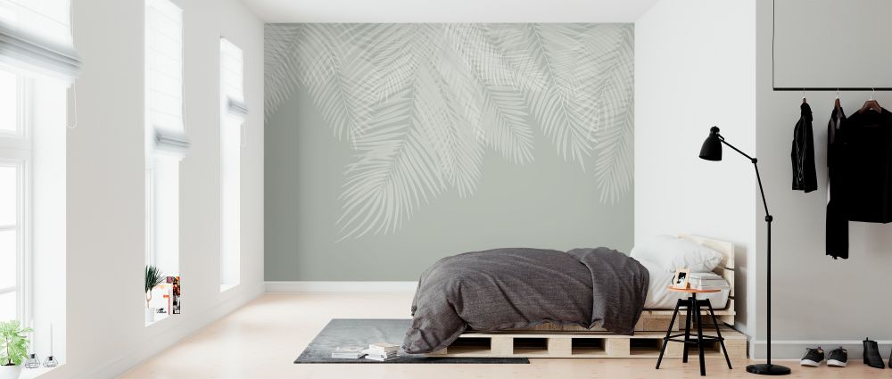 輸入壁紙 カスタム壁紙 PHOTOWALL / Hanging Palm Leaves - Green-White (e321942)