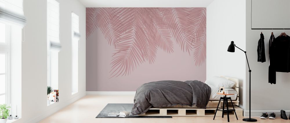 輸入壁紙 カスタム壁紙 PHOTOWALL / Hanging Palm Leaves - Pink (e321943)