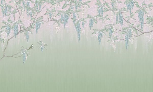 輸入壁紙 カスタム壁紙 PHOTOWALL / Wisteria - Green (e322243)