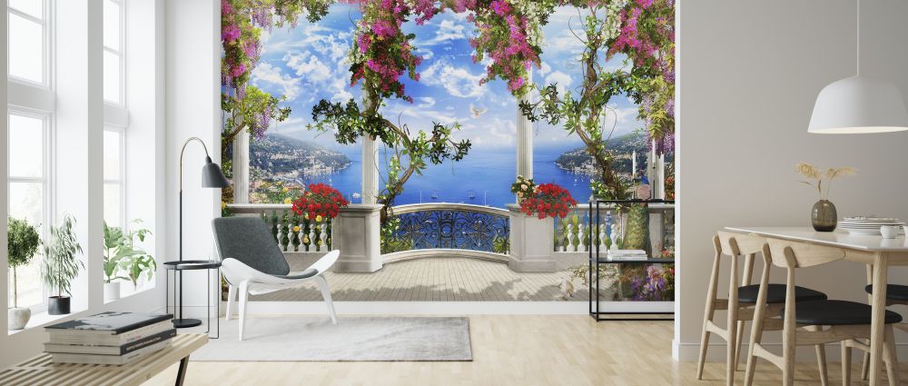 輸入壁紙 カスタム壁紙 PHOTOWALL / Bougainvillea Balcony (e323069)