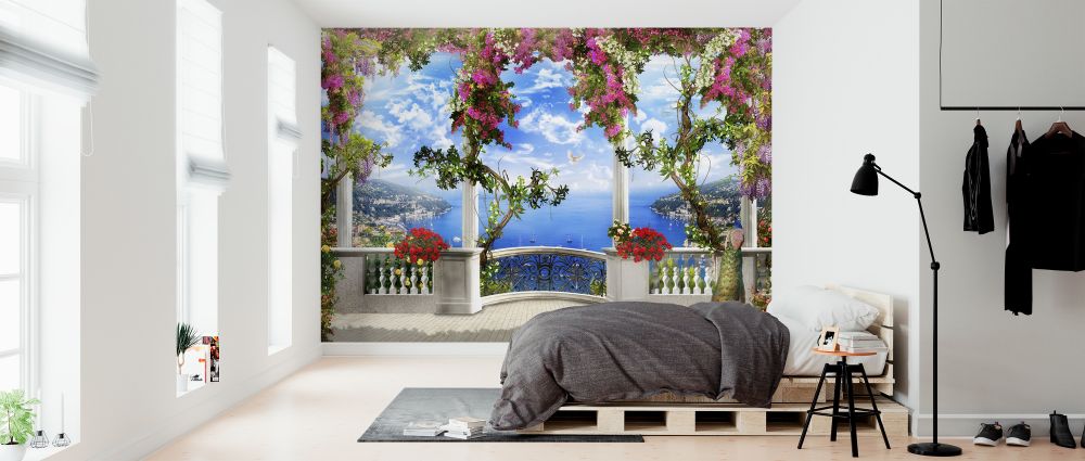 輸入壁紙 カスタム壁紙 PHOTOWALL / Bougainvillea Balcony (e323069)