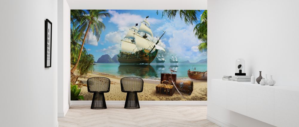 輸入壁紙 カスタム壁紙 PHOTOWALL / Pirate Treasure Island (e323087)